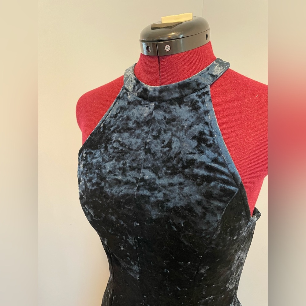 Forever 21 Velvet Romper Navy Blue